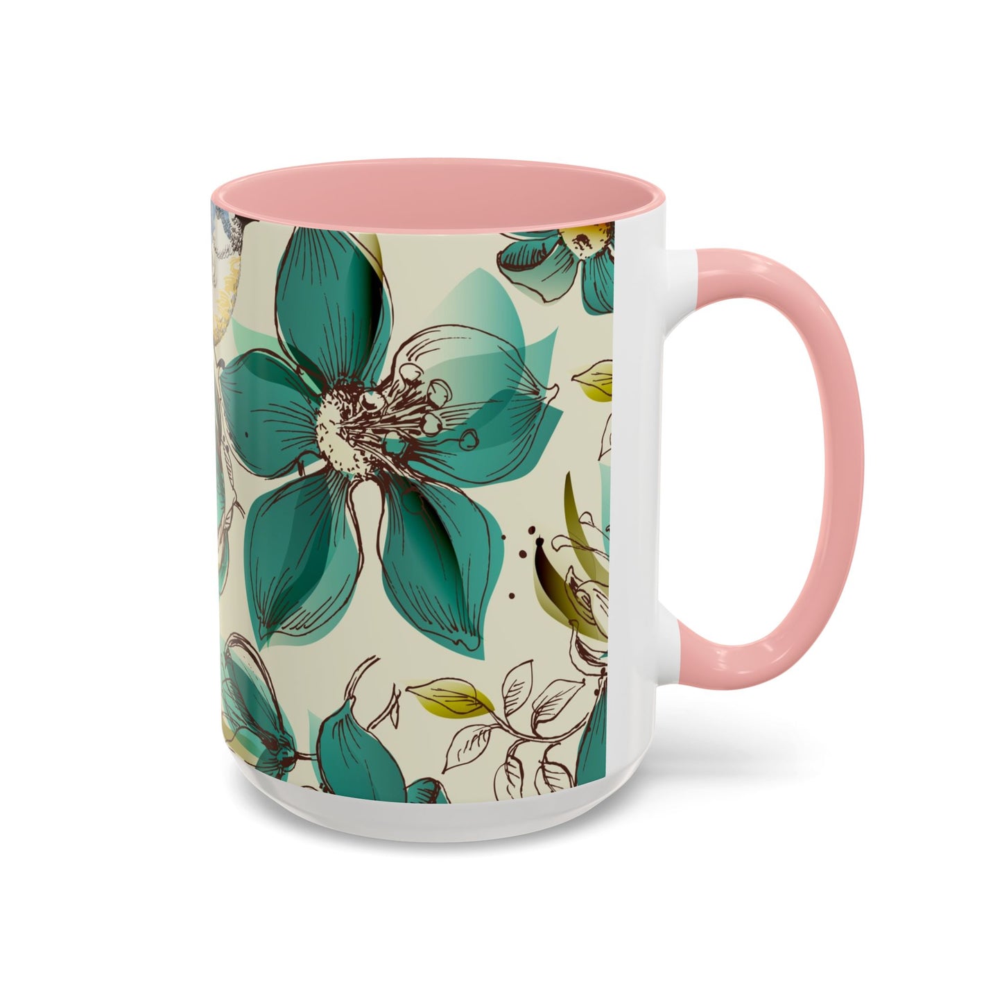 Mug à café élégant à motif floral