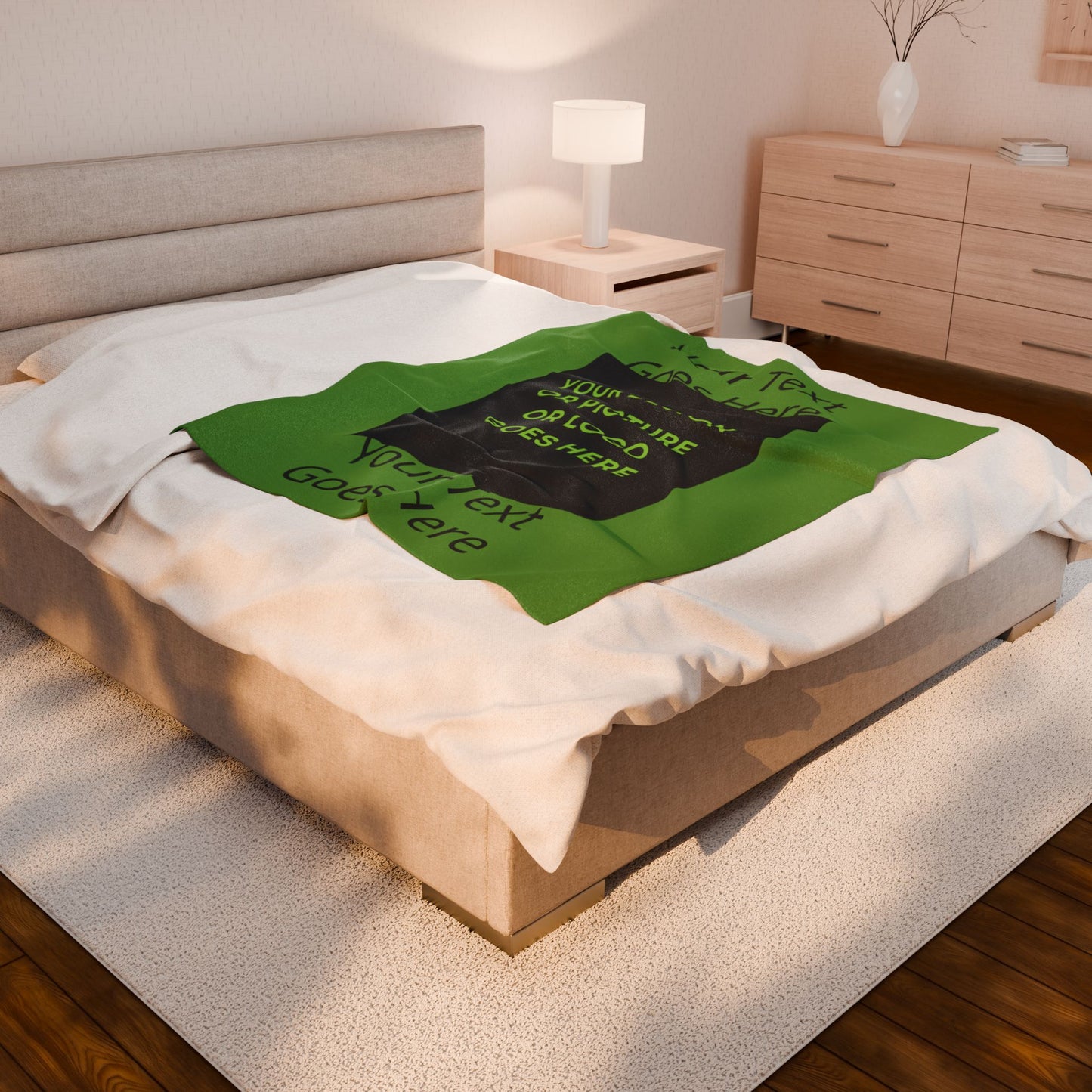 Personalized This Velveteen Plush Blanket With Your Text & Image