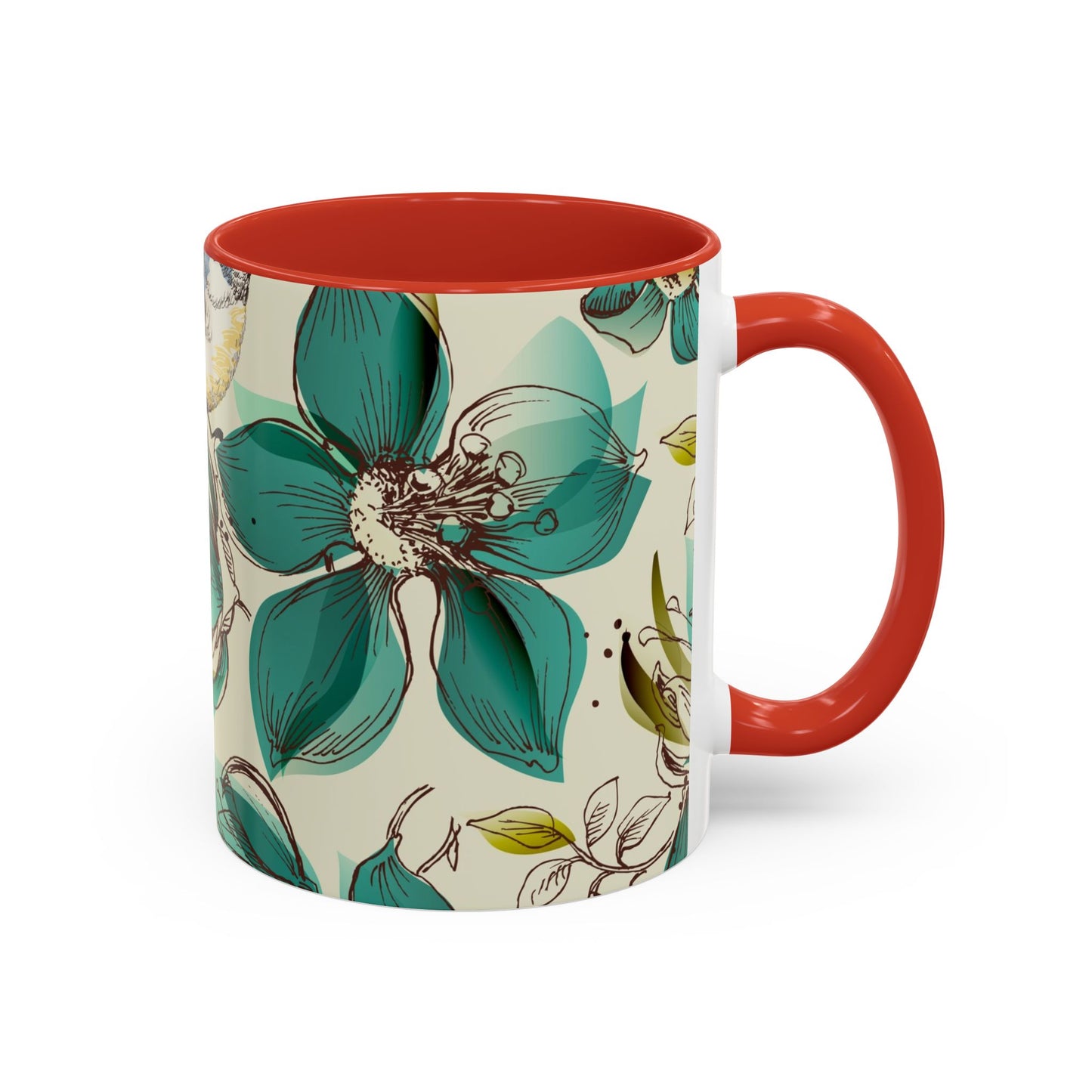 Mug à café élégant à motif floral