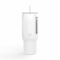 Cozy Vibes Insulated Tumbler 40oz white travel mug with straw and spill-resistant lid