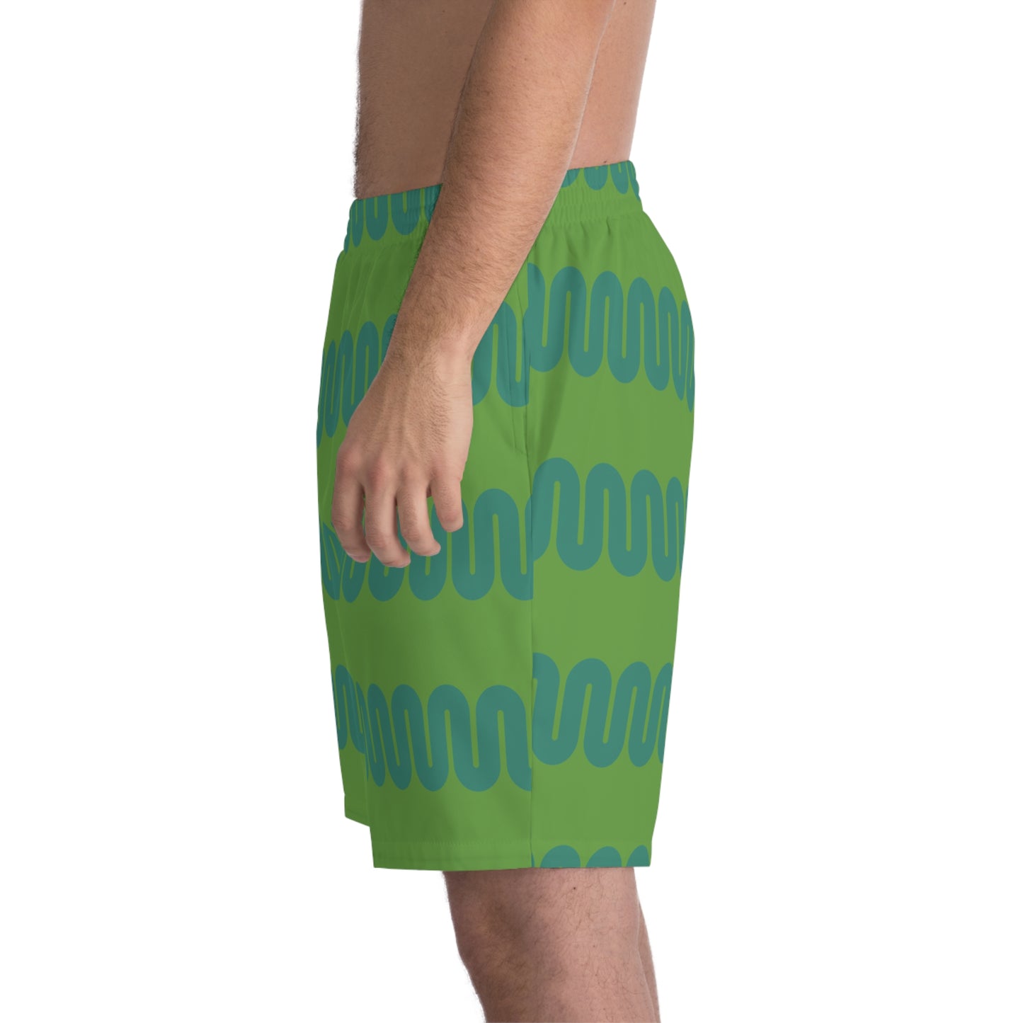 Stylish Men's Elastic Beach Shorts, Perfect for Summer Swim Trunks, AOP Design image 2