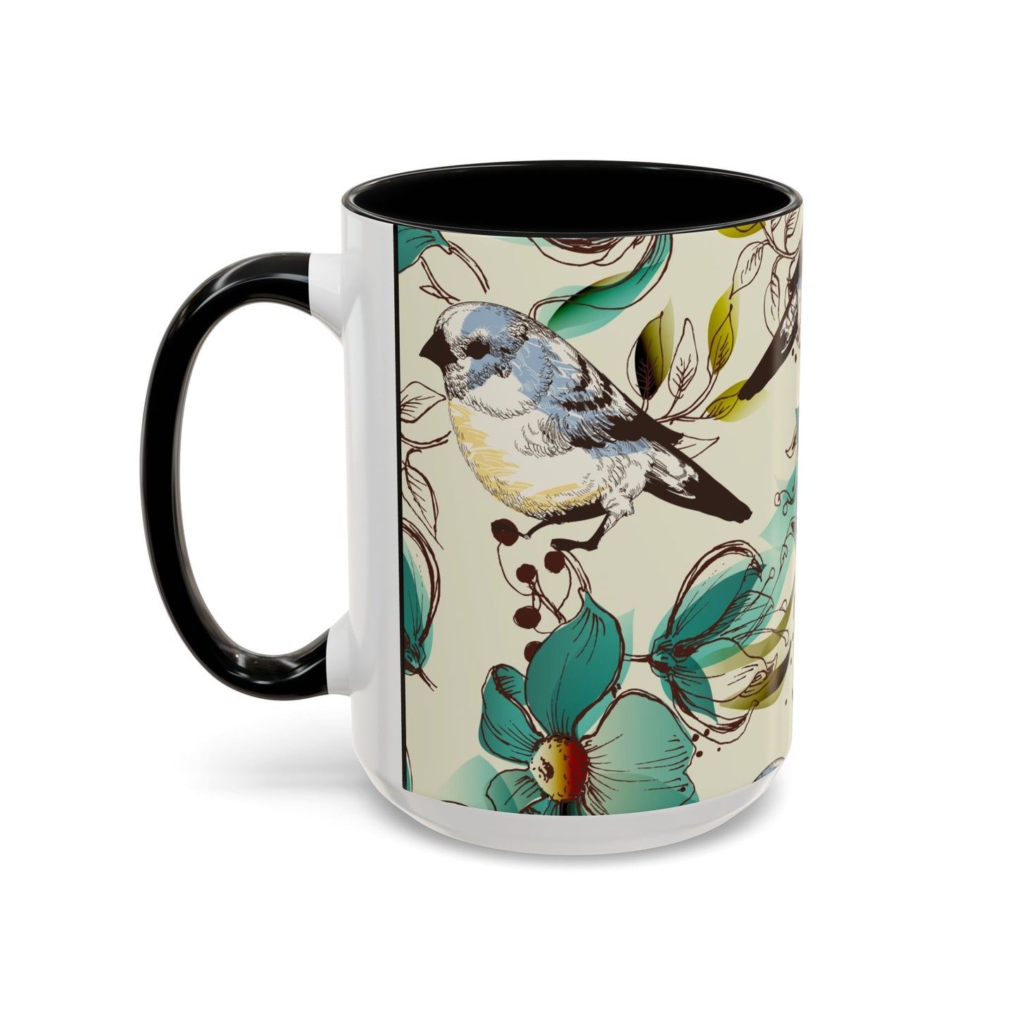 Mug à café élégant à motif floral