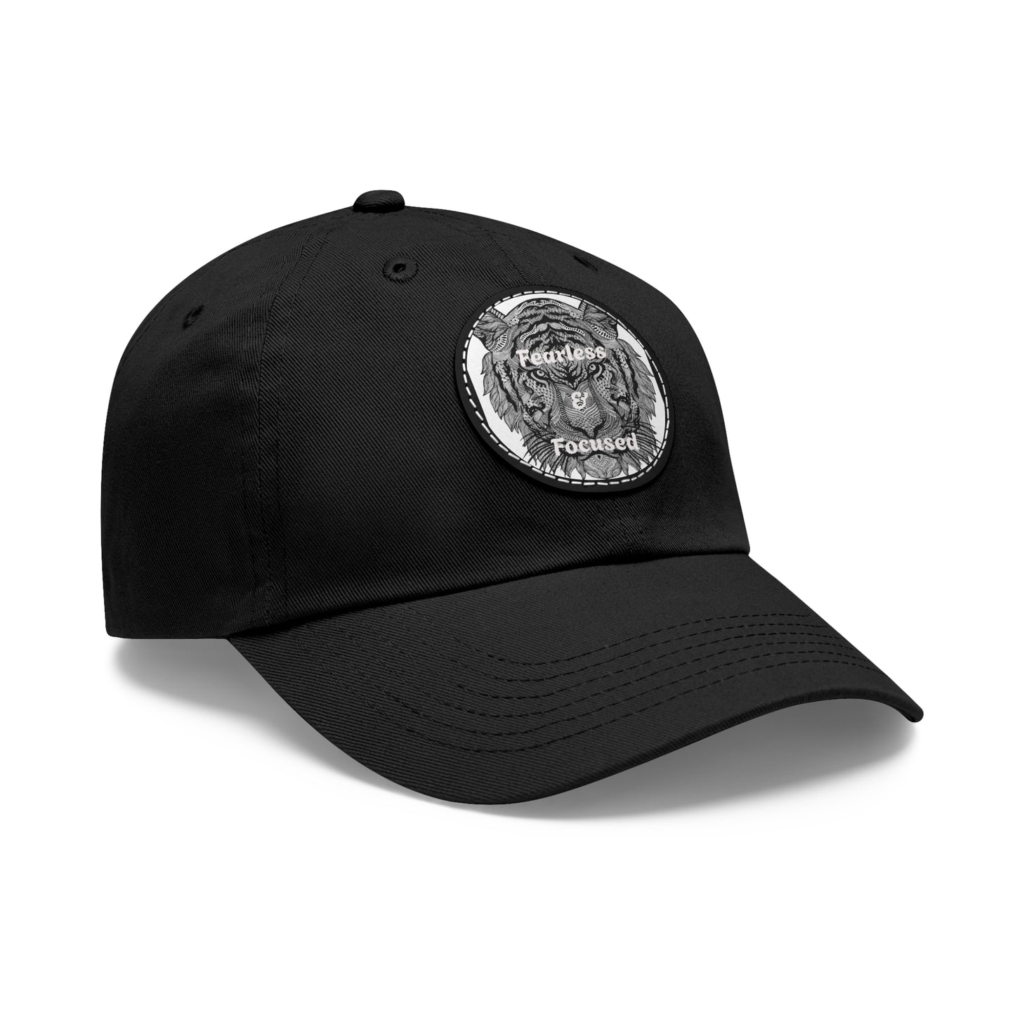 Gorra de papá con parche de cuero de tigre