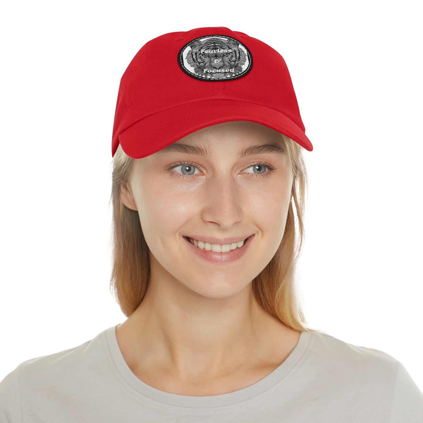 Gorra de papá con parche de cuero de tigre