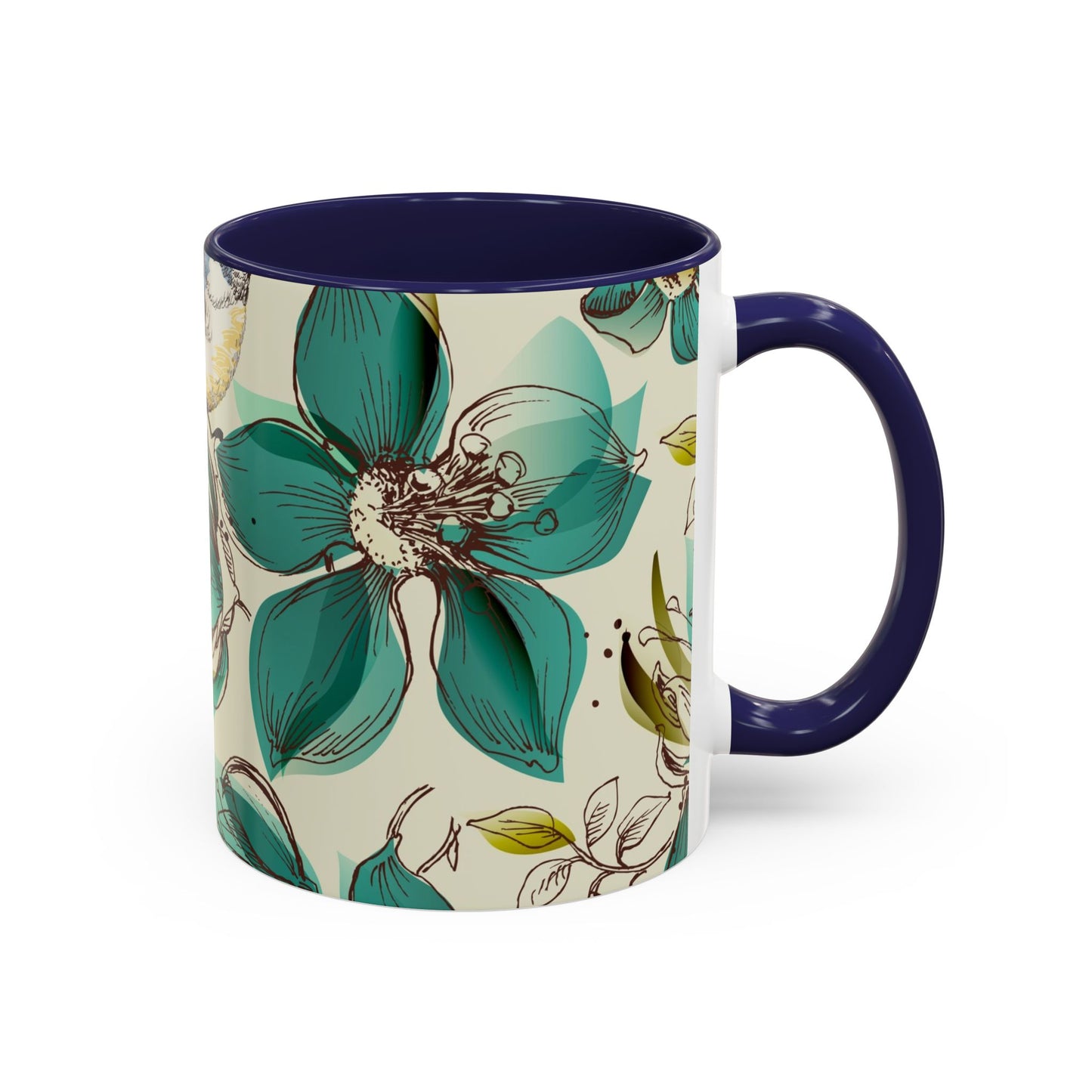 Mug à café élégant à motif floral