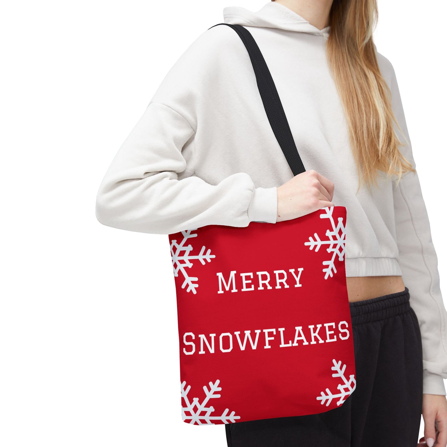 Merry Snowflakes Tote Bag