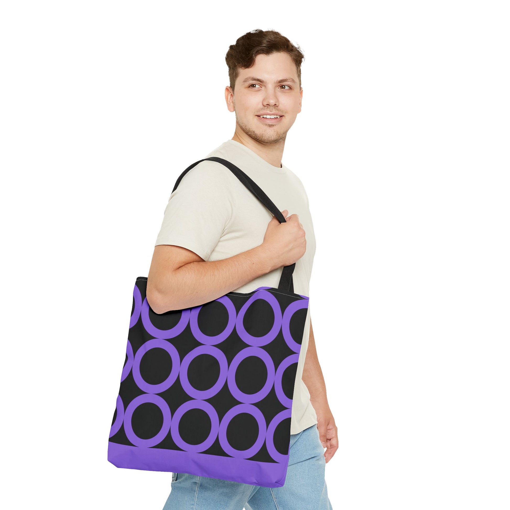 Chic Purple Circle Tote Bag image 6