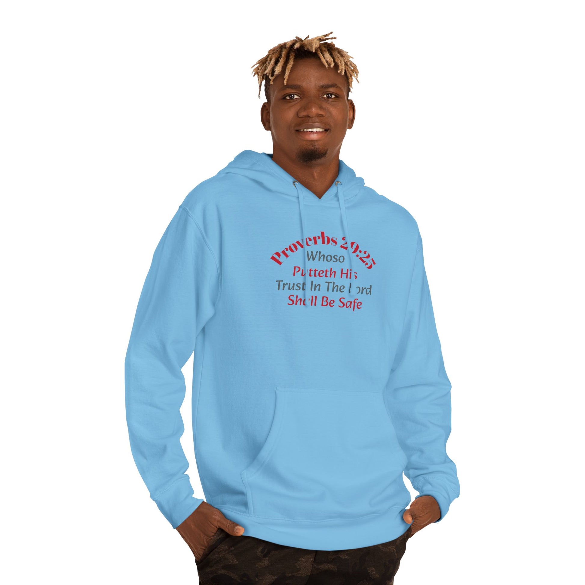 Inspirational Unisex Hooded Sweatshirt - Faith, Trust in the Lord, Religious image 5