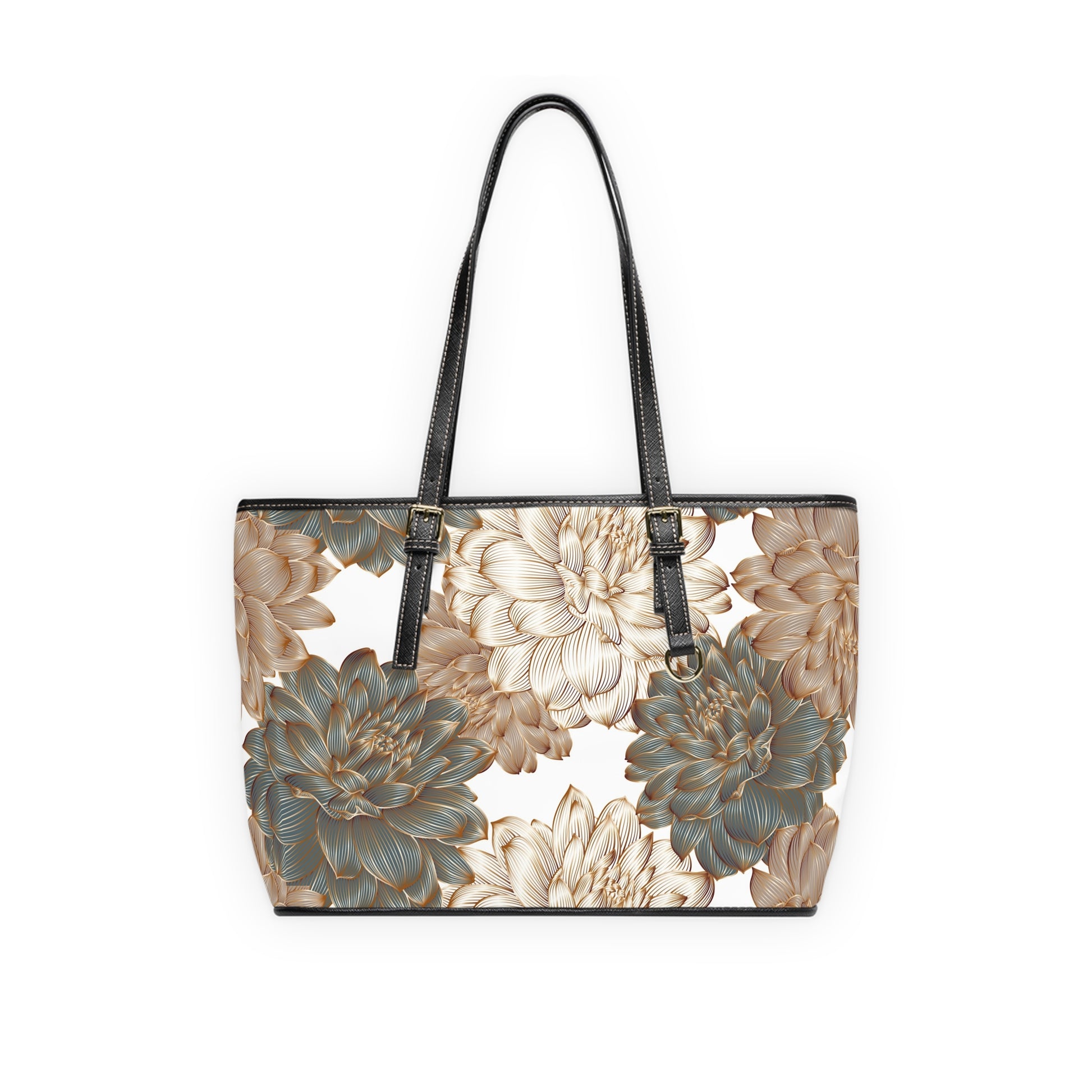Elegant Floral PU Leather Shoulder Bag, Chic Handbag, Stylish Tote, Trendy Purse image 3