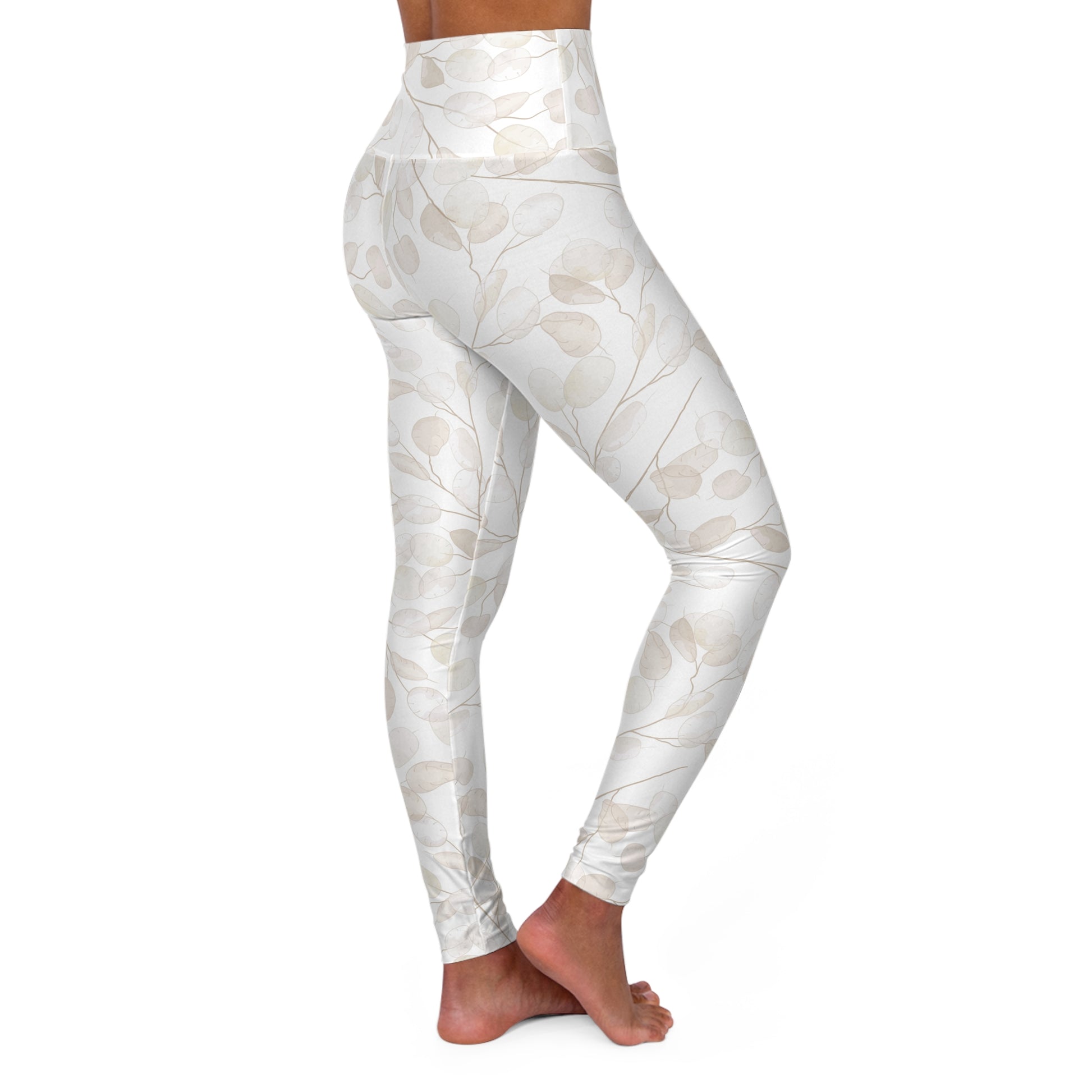 Stylish High Waisted Yoga Leggings - Floral Print, Activewear, Workout for Her image 3