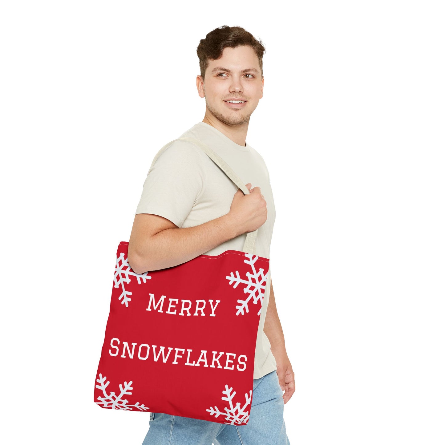 Merry Snowflakes Tote Bag