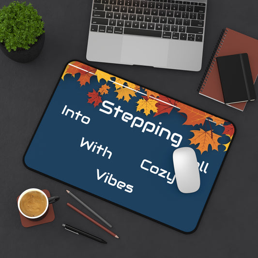 Cozy Fall Desk Mat with Autumn Leaves Design | Perfect for Home Office Decor image 0