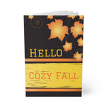cozy fall notebook with autumn leaves design and 