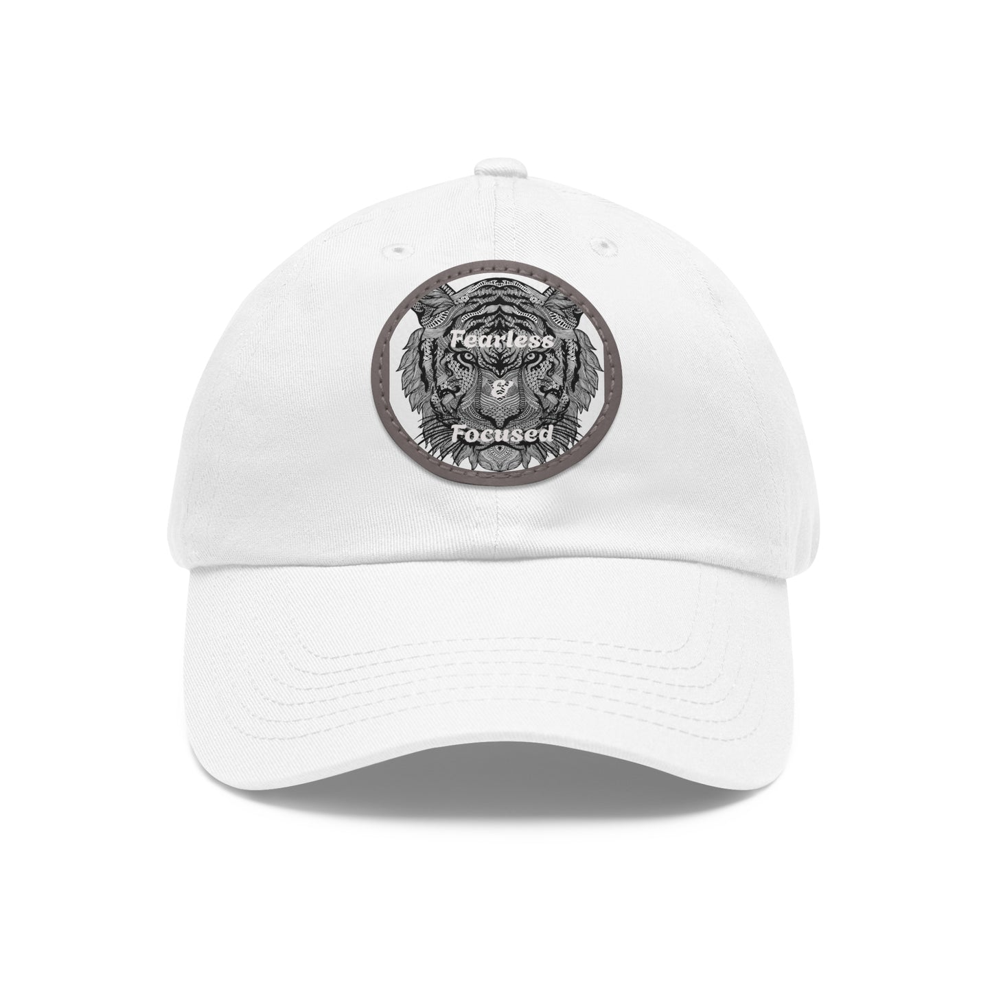 Gorra de papá con parche de cuero de tigre