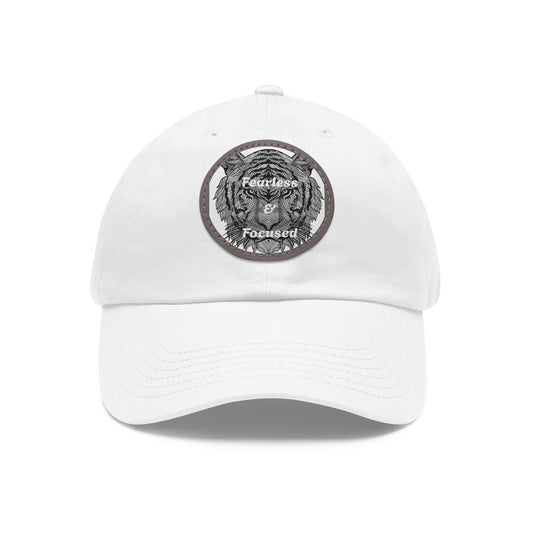 Casquette de papa avec patch en cuir de tigre