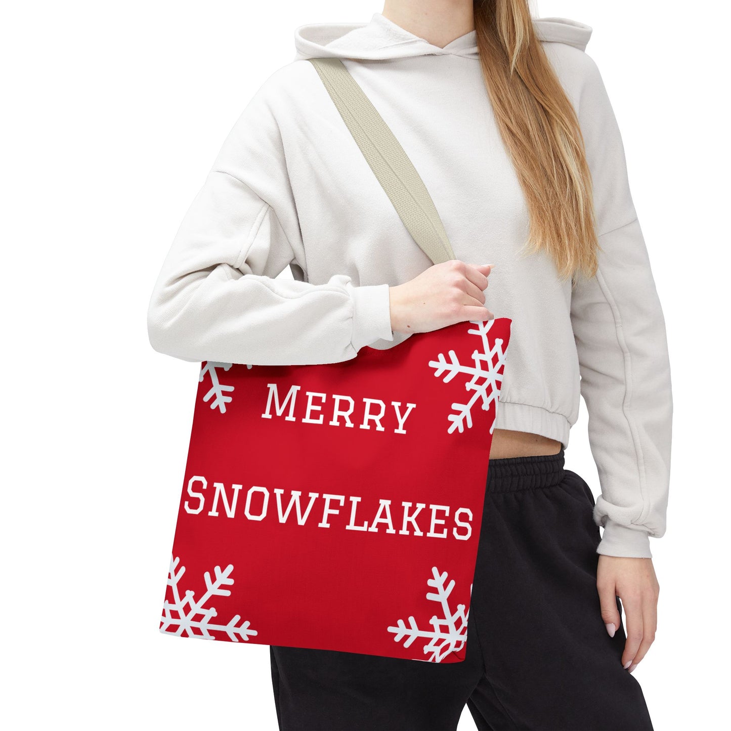 Merry Snowflakes Tote Bag