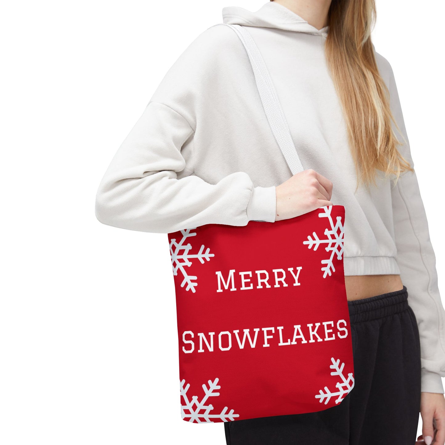 Merry Snowflakes Tote Bag
