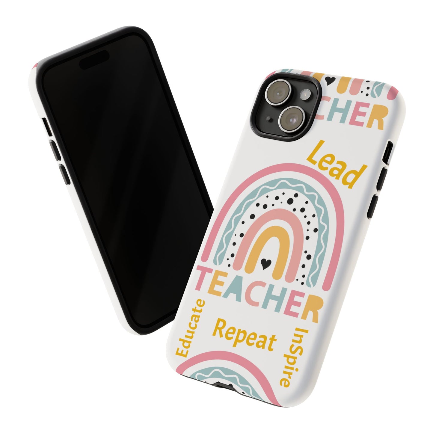 Teacher Phone Case - Inspire, Lead, Educate - Cute Rainbow Design, Teacher Gift image 10