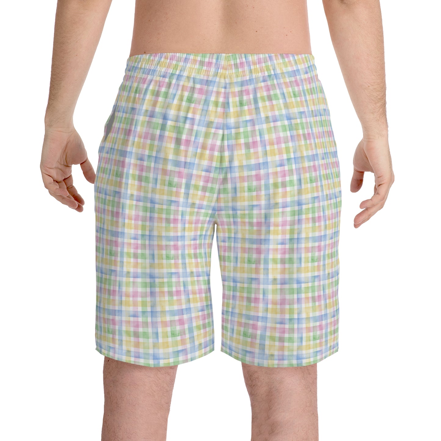 Stylish Men's Elastic Beach Shorts, Perfect for Summer Swim Trunks, AOP Design image 1