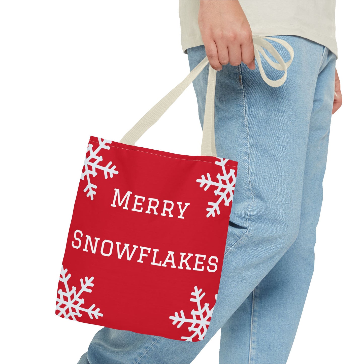 Merry Snowflakes Tote Bag