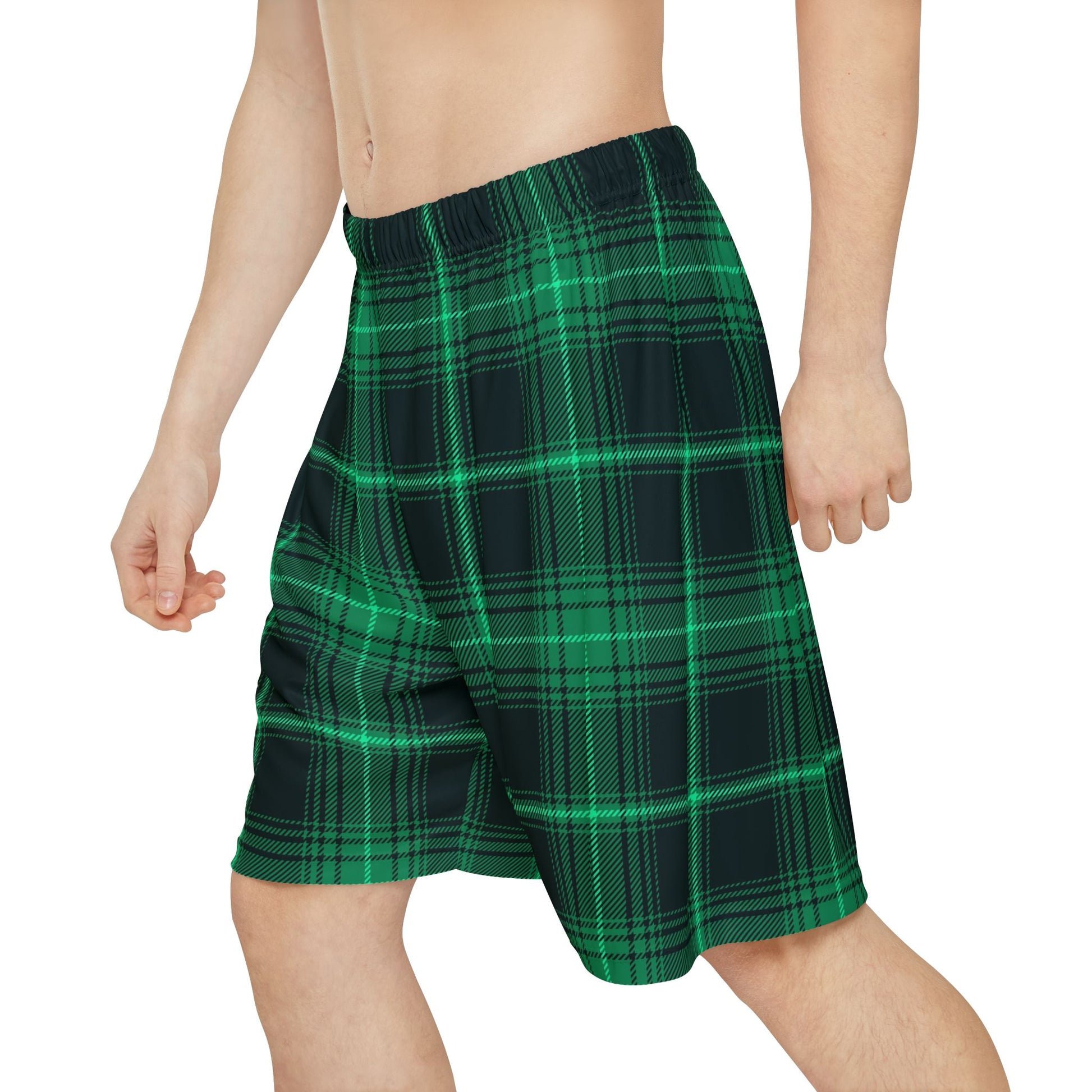 Men's Plaid Sports Shorts, Athletic Summer Wear, Casual Gym Shorts, Gift for Him image 2