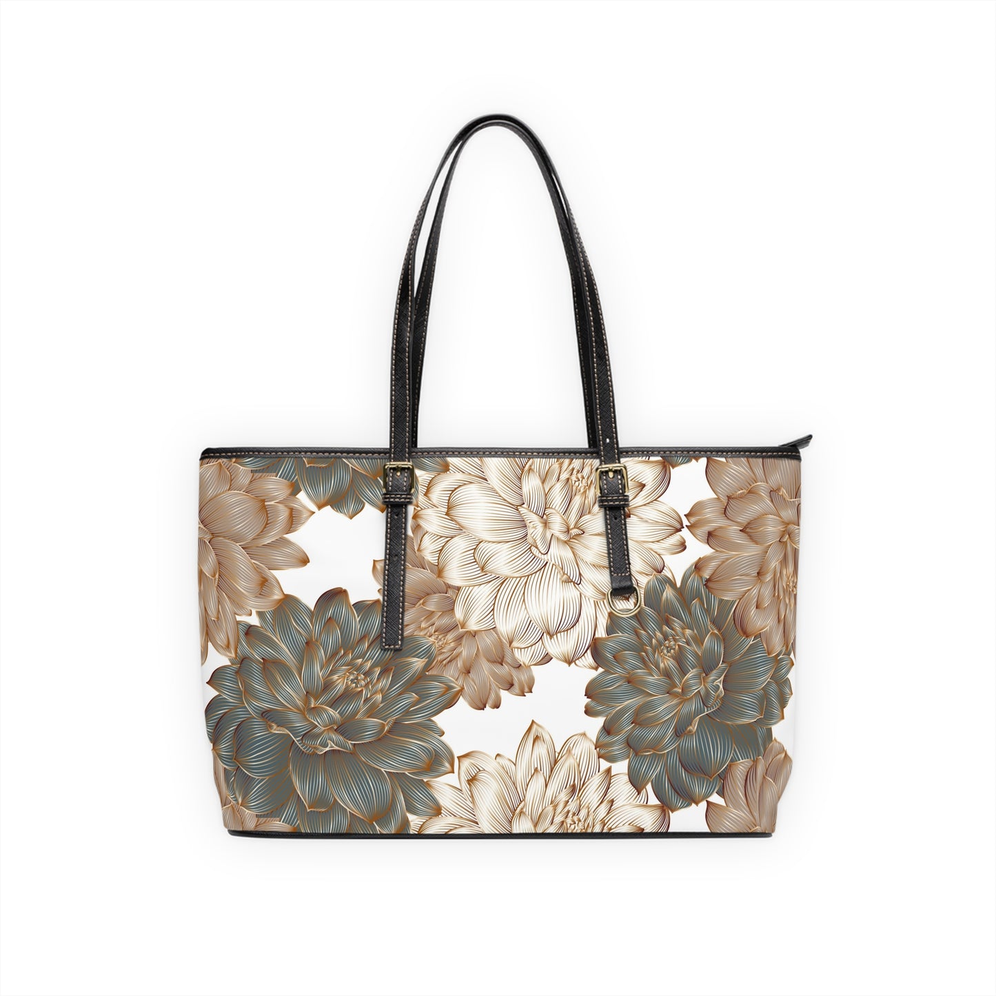 Elegant Floral PU Leather Shoulder Bag, Chic Handbag, Stylish Tote, Trendy Purse image 4