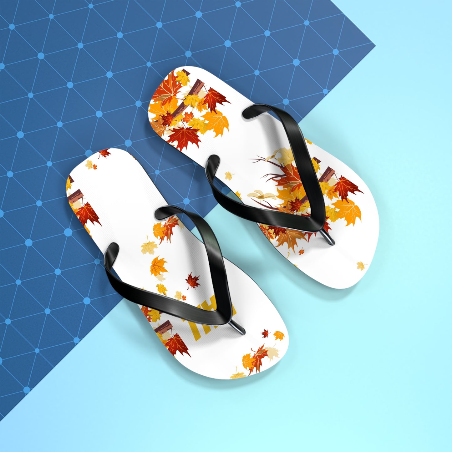 Autumn Leaf Flip Flops | Seasonal Sandals, Fall Footwear, Beach Accessories image 1
