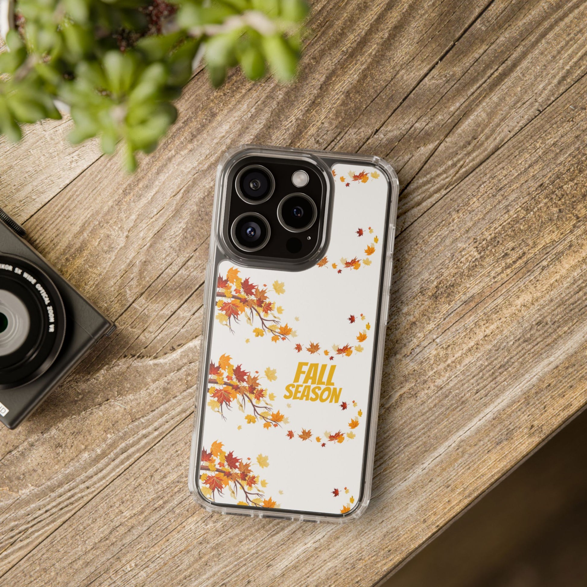 Autumn-Themed Clear Phone Case, Fall Season iPhone Cover, Transparent Case image 9