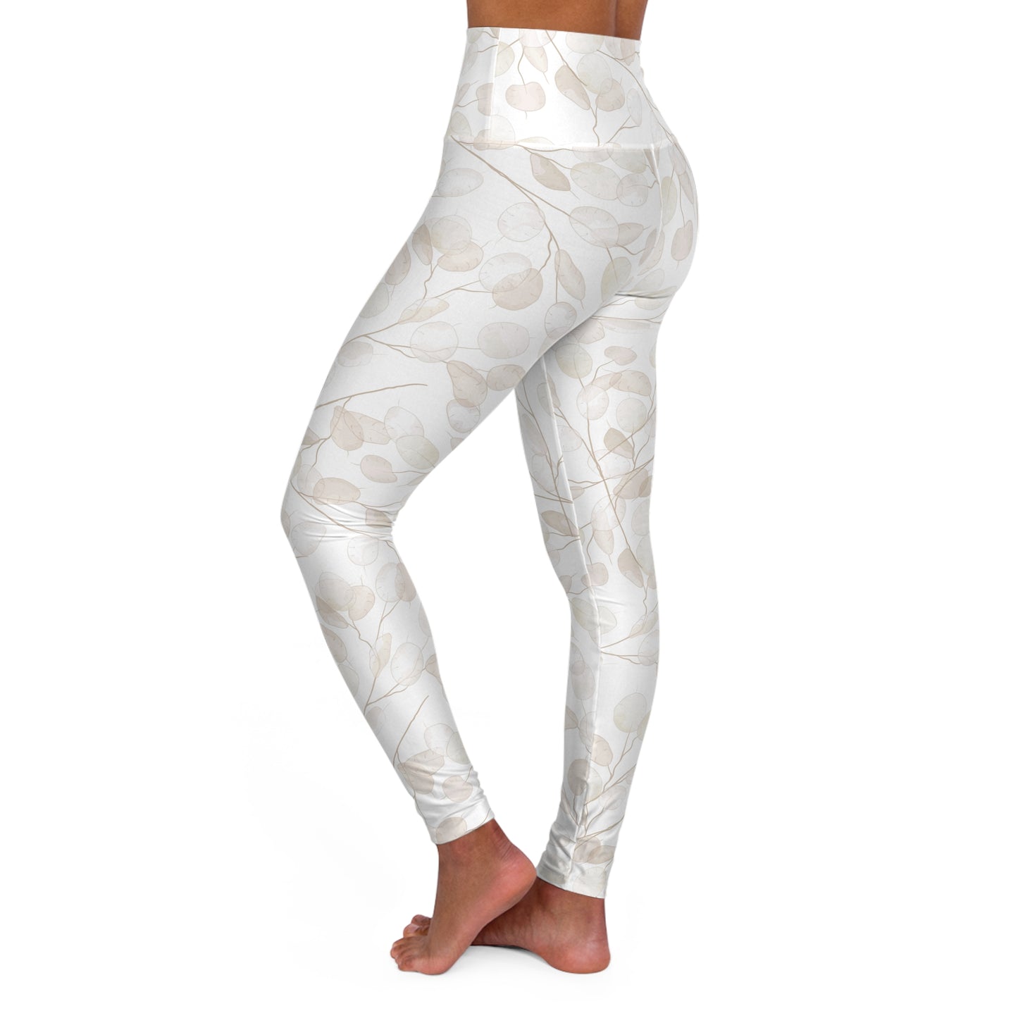 Stylish High Waisted Yoga Leggings - Floral Print, Activewear, Workout for Her image 2