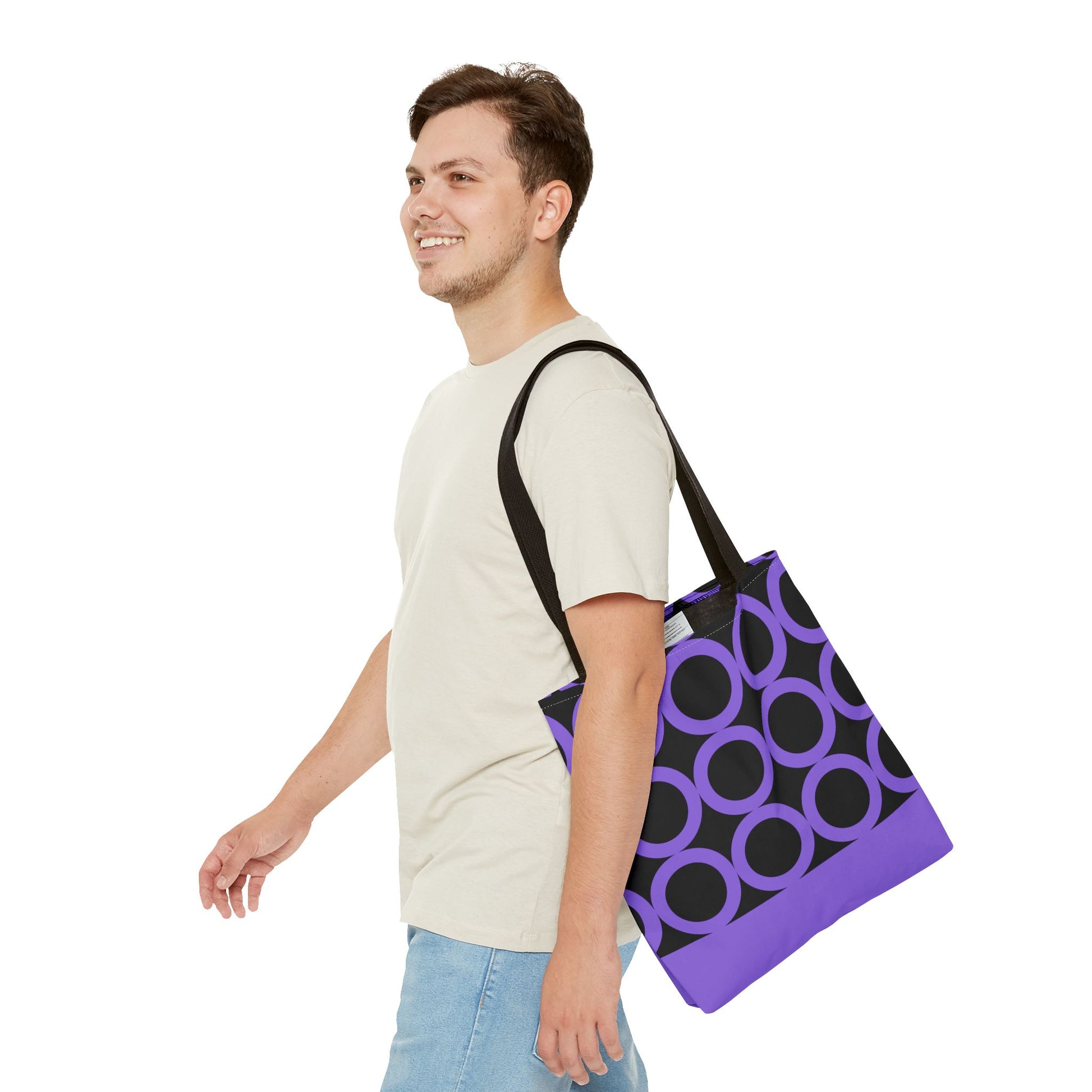 Chic Purple Circle Tote Bag image 3