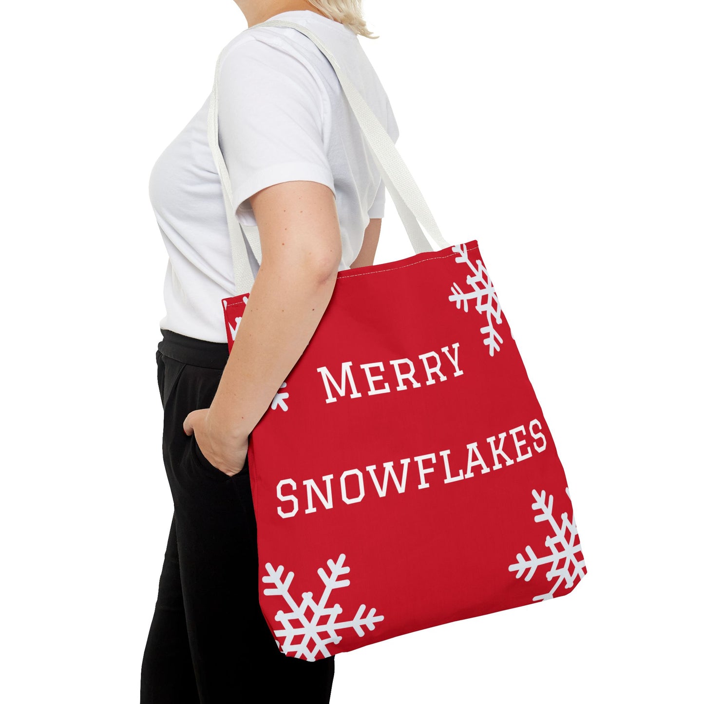 Merry Snowflakes Tote Bag