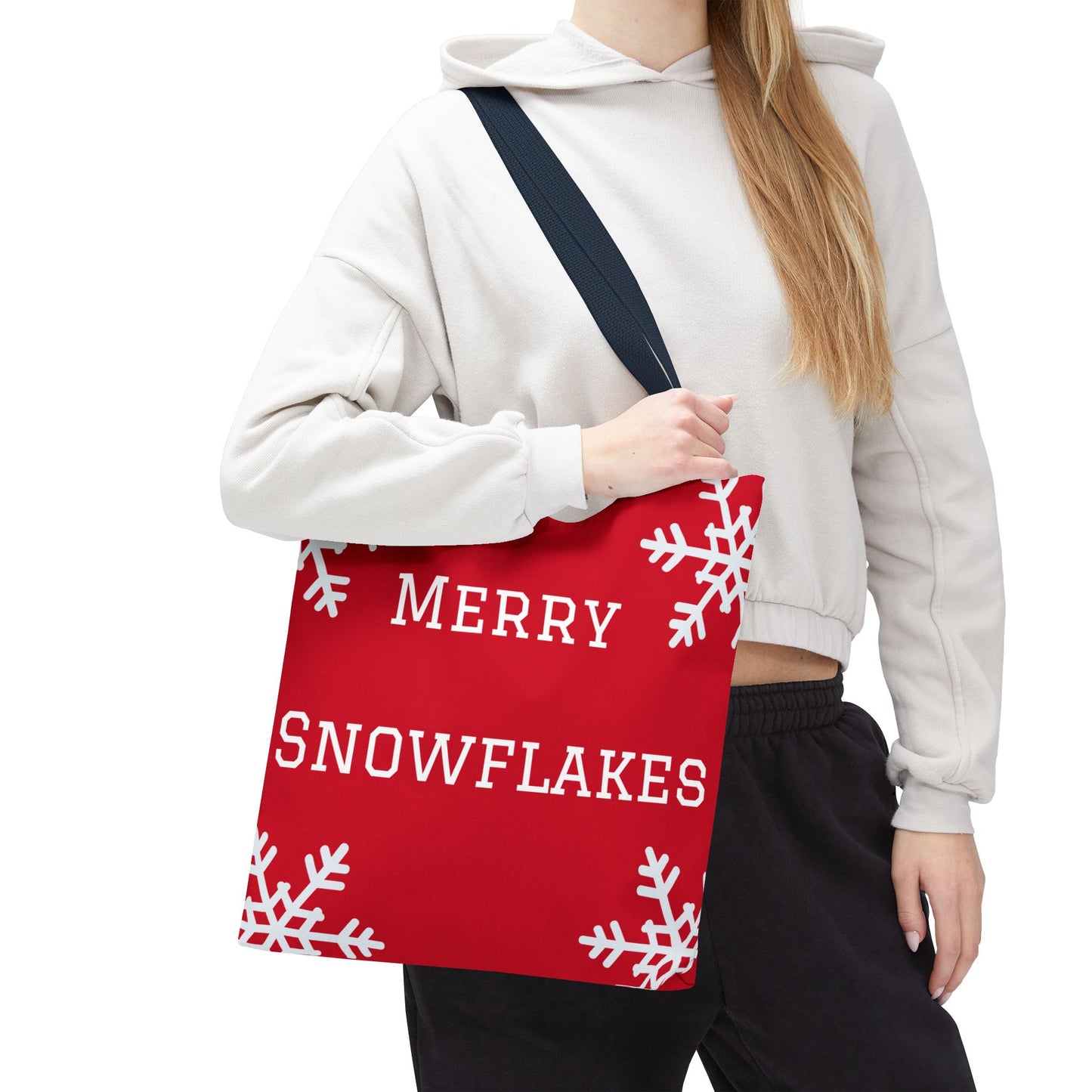 Merry Snowflakes Tote Bag