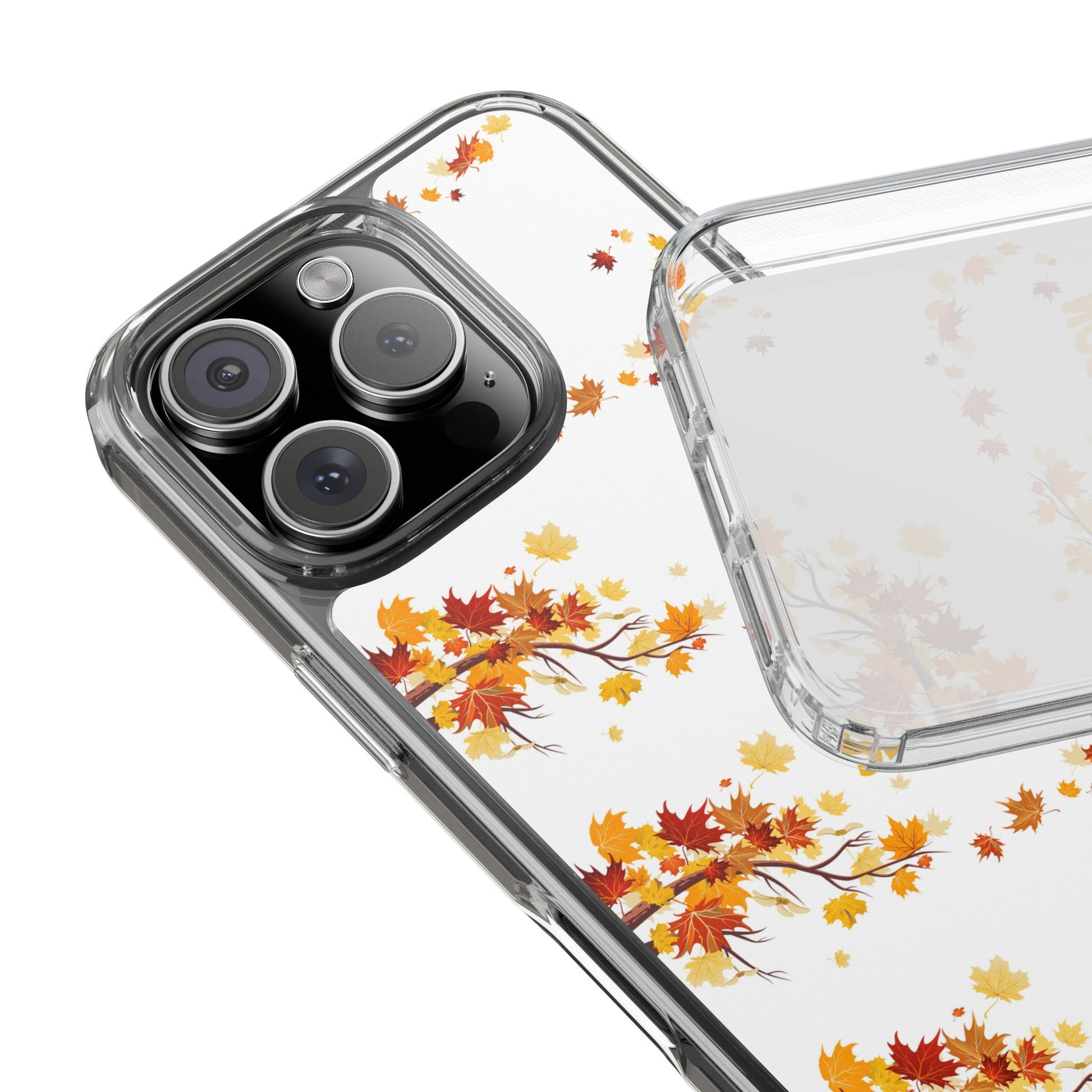 Autumn-Themed Clear Phone Case, Fall Season iPhone Cover, Transparent Case image 6