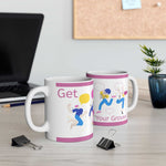 Two glossy ceramic mugs with 