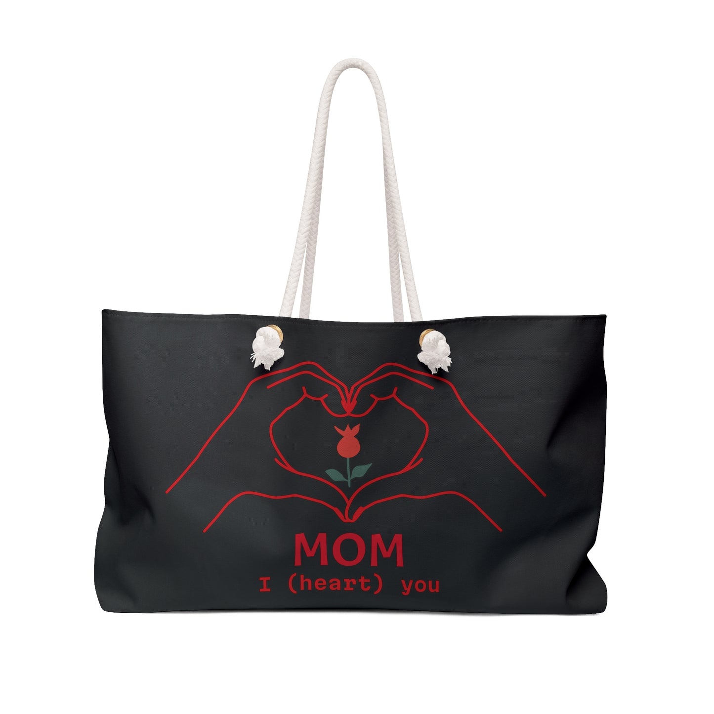 Weekender Bag for Mom With Flowers Graphic With Motivational Phrase image 0