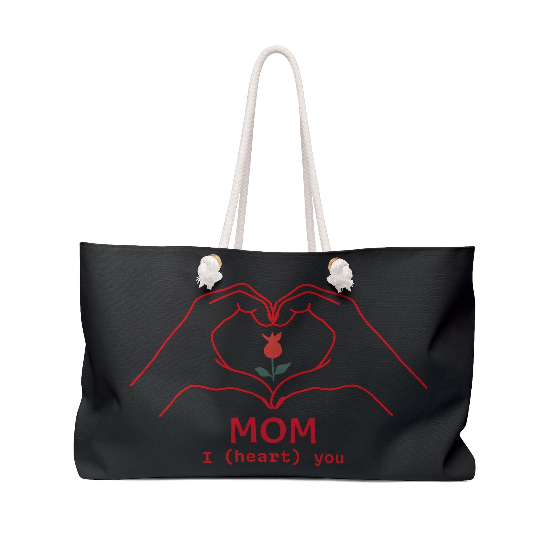 Weekender Bag for Mom With Flowers Graphic With Motivational Phrase image 0
