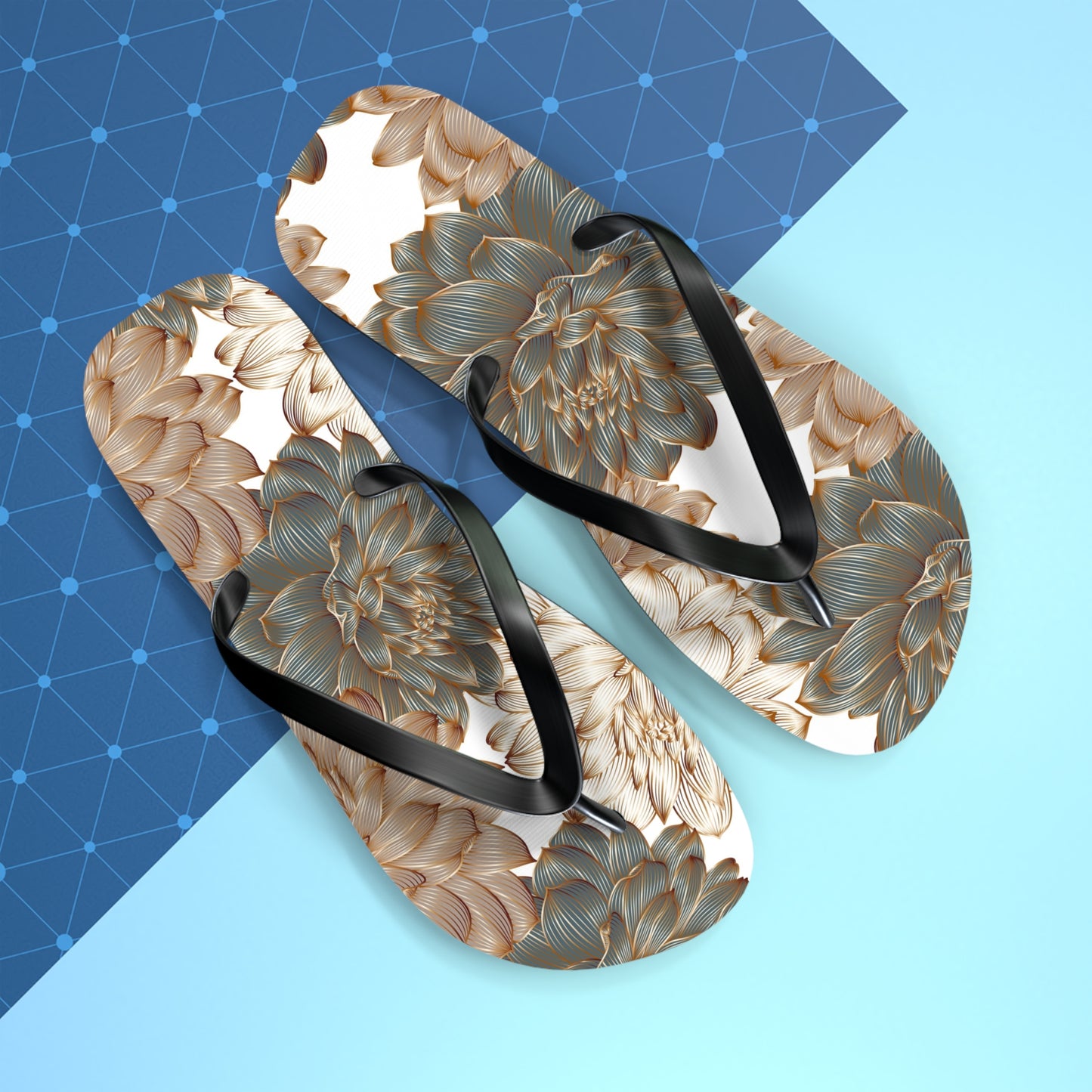 Floral-Inspired Flip Flops, Summer Sandals, Vacation Footwear, Casual Slippers image 11