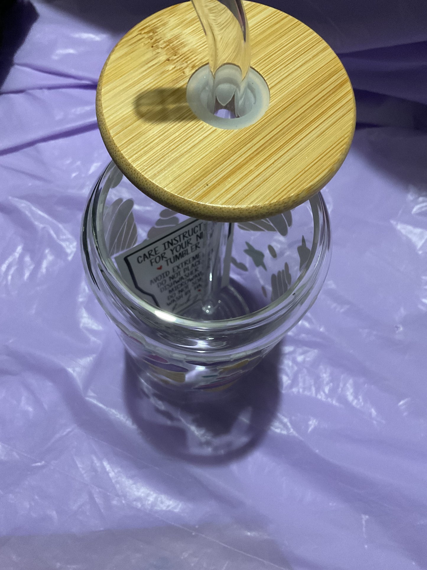 Custom Glass Cup Tumbler With Religious Uv Sticker