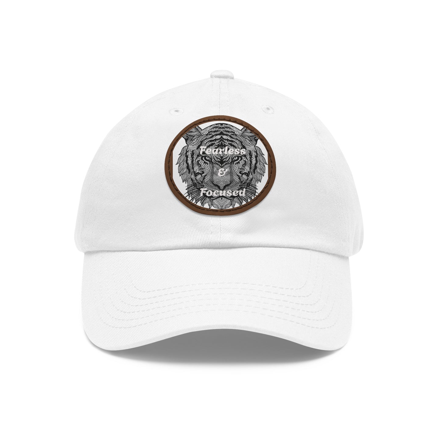 Gorra de papá con parche de cuero de tigre