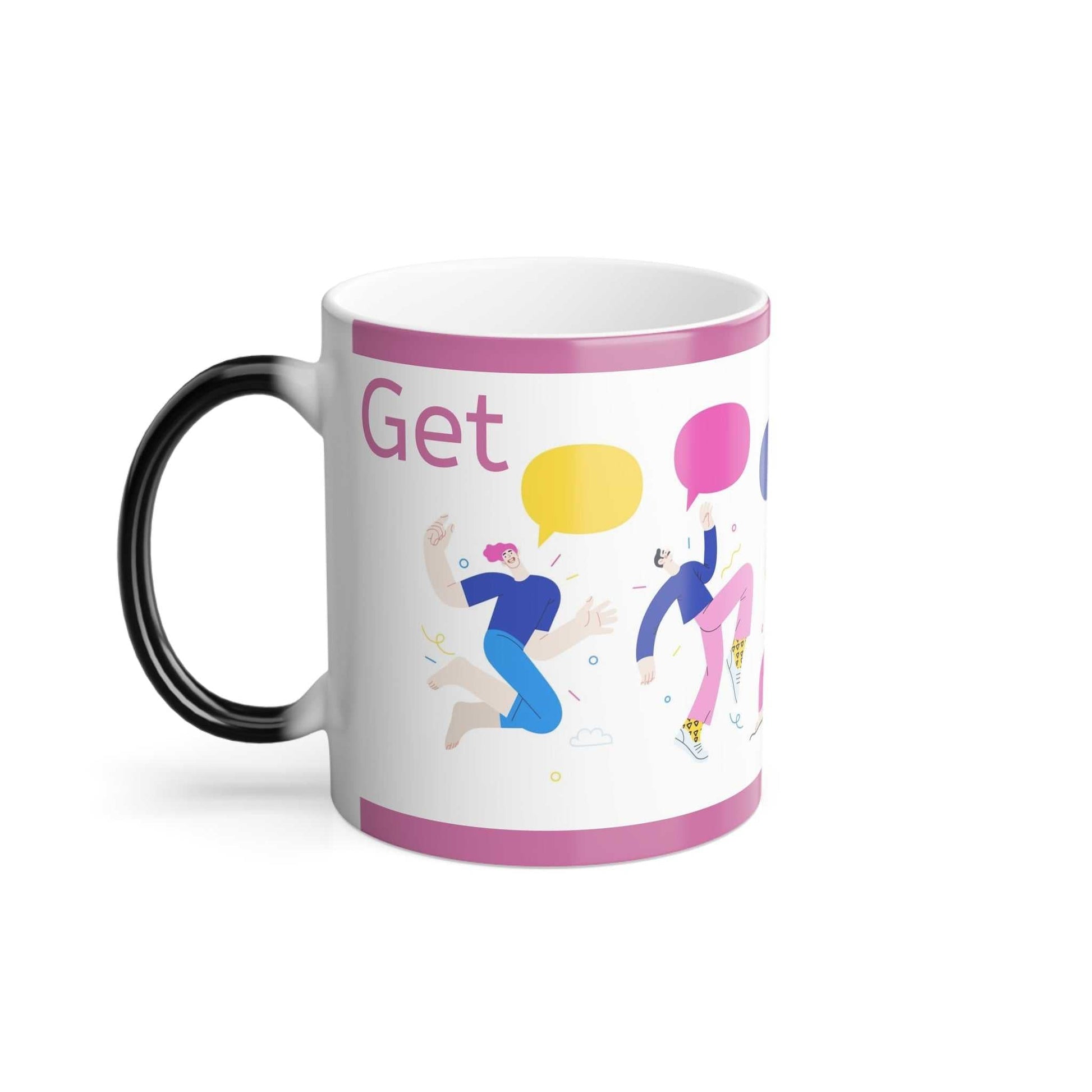 Color Morphing Mug with autumn-themed vibrant design and heat-sensitive color change effect