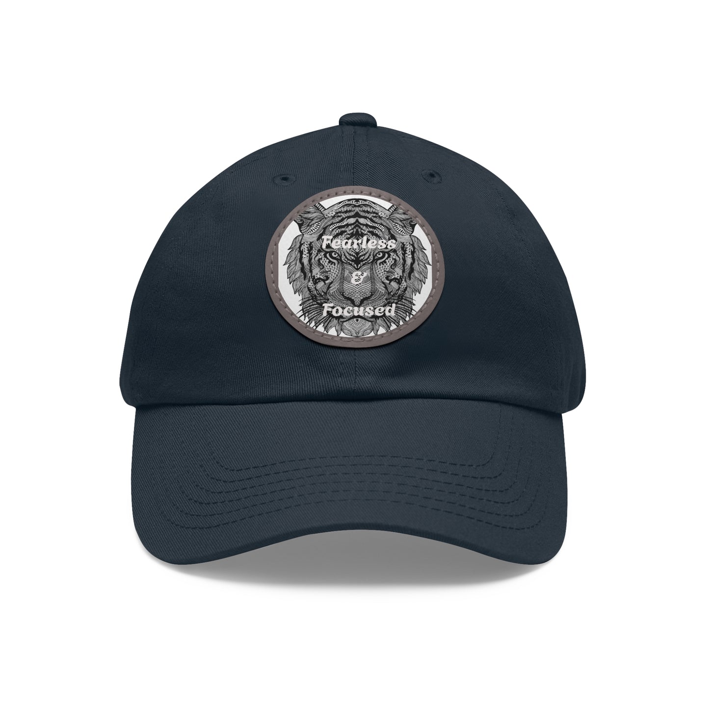 Gorra de papá con parche de cuero de tigre