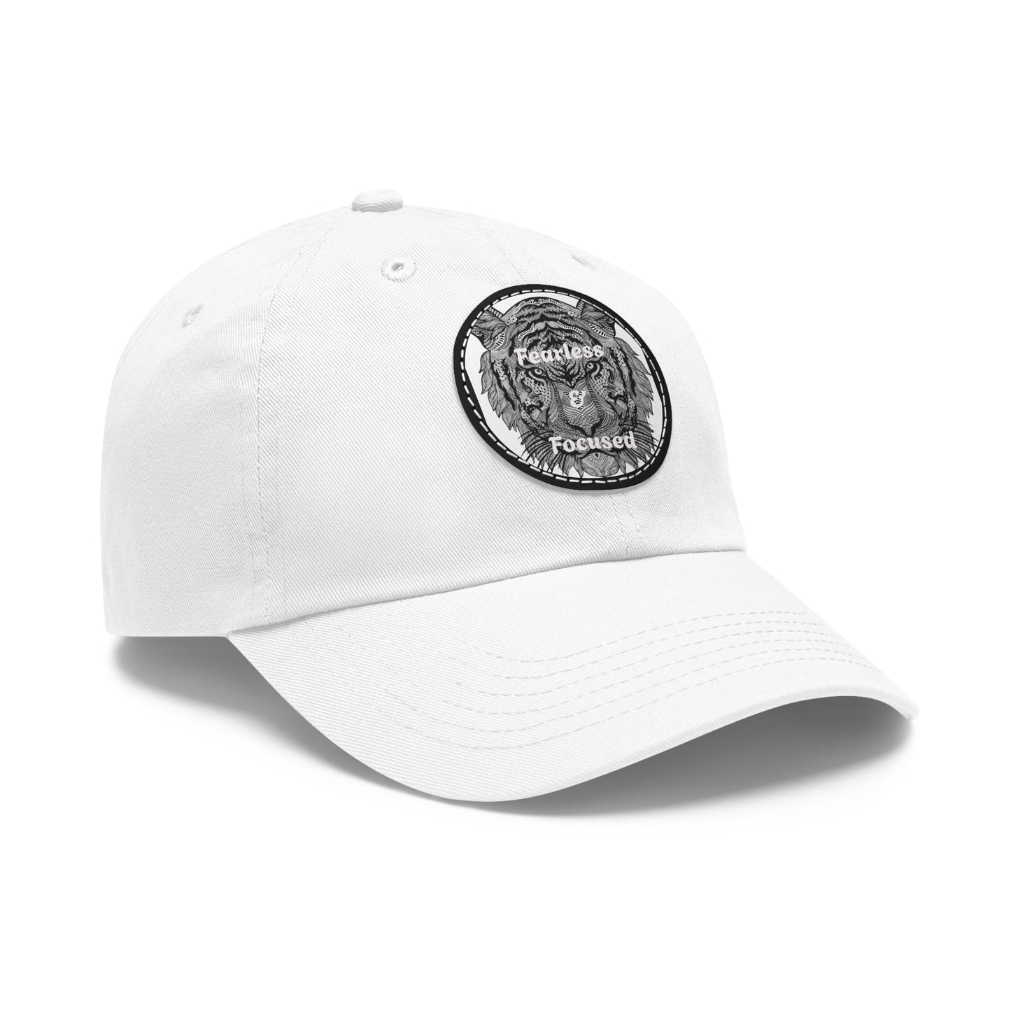 Gorra de papá con parche de cuero de tigre
