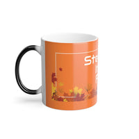 Fall Lovers Color Morphing Mug with heat-sensitive autumn leaves design and black handle