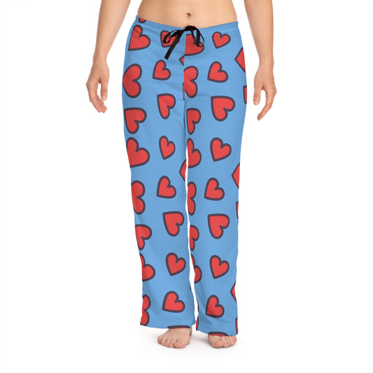 Cozy Heart-Patterned Women's Pajama Pants image 0