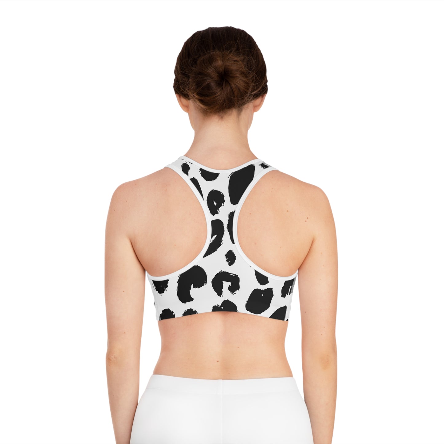 Chic Leopard Print Sports Bra, Comfortable Workout Gear, Fitness Activewear image 1
