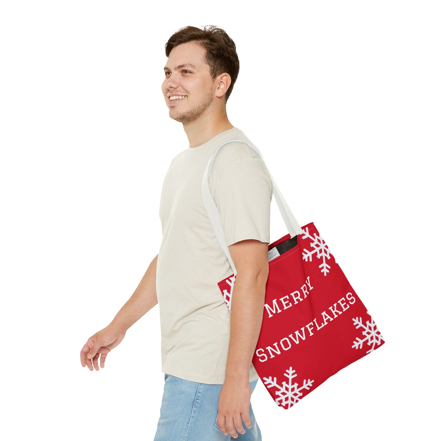 Merry Snowflakes Tote Bag