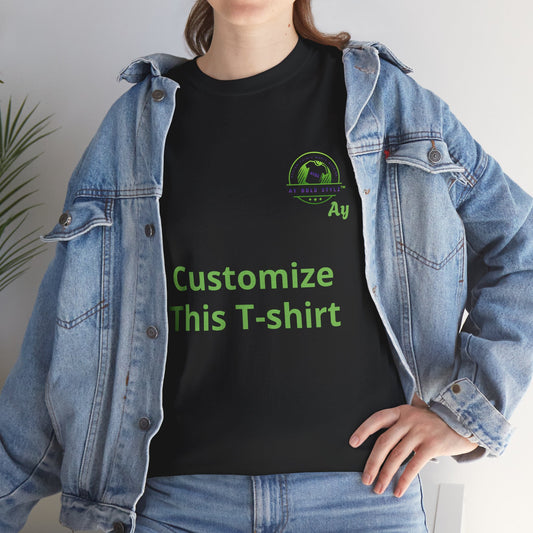 Customizable Unisex Heavy Cotton Tee - Your Photo Or Text