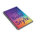 Bold Stylz Spira spiral notebook with vibrant gradient cover and bold text design