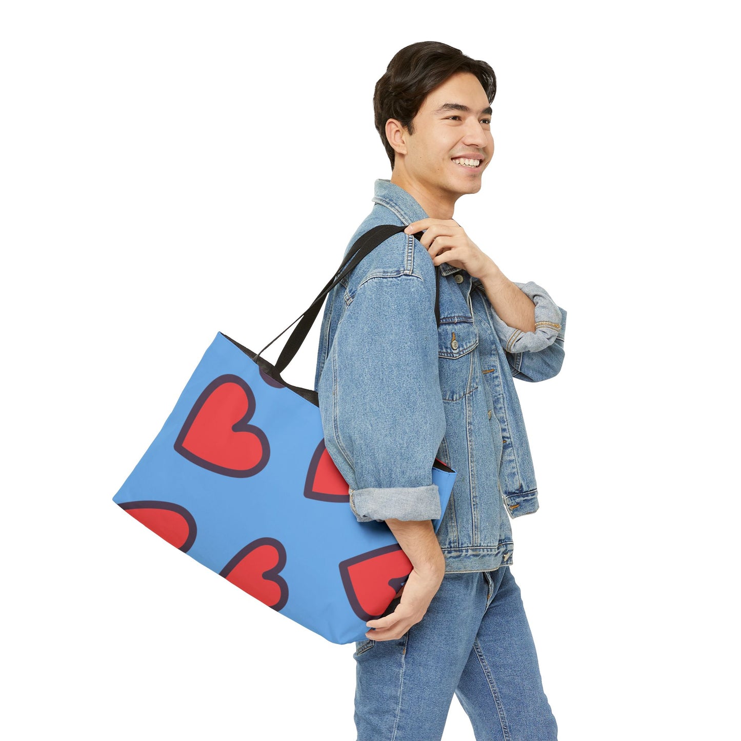 Heart-Patterned Weekender Tote Bag | Perfect For Travel & Summer Essentials image 3