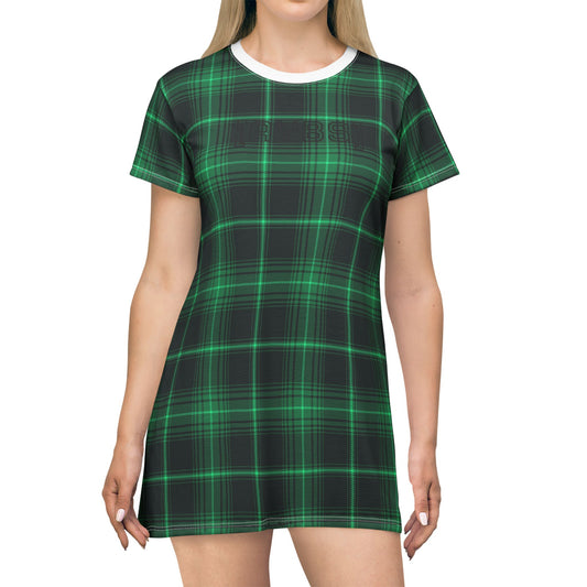 Plaid Pattern T-Shirt Dress, Casual Summer Dress, Everyday Wear image 0